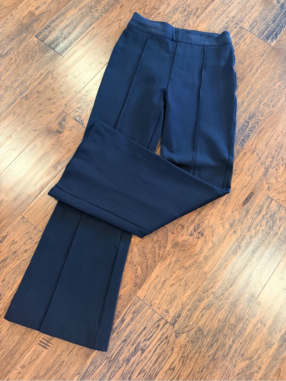SPANX Navy Pull-On Straight-Leg Trousers